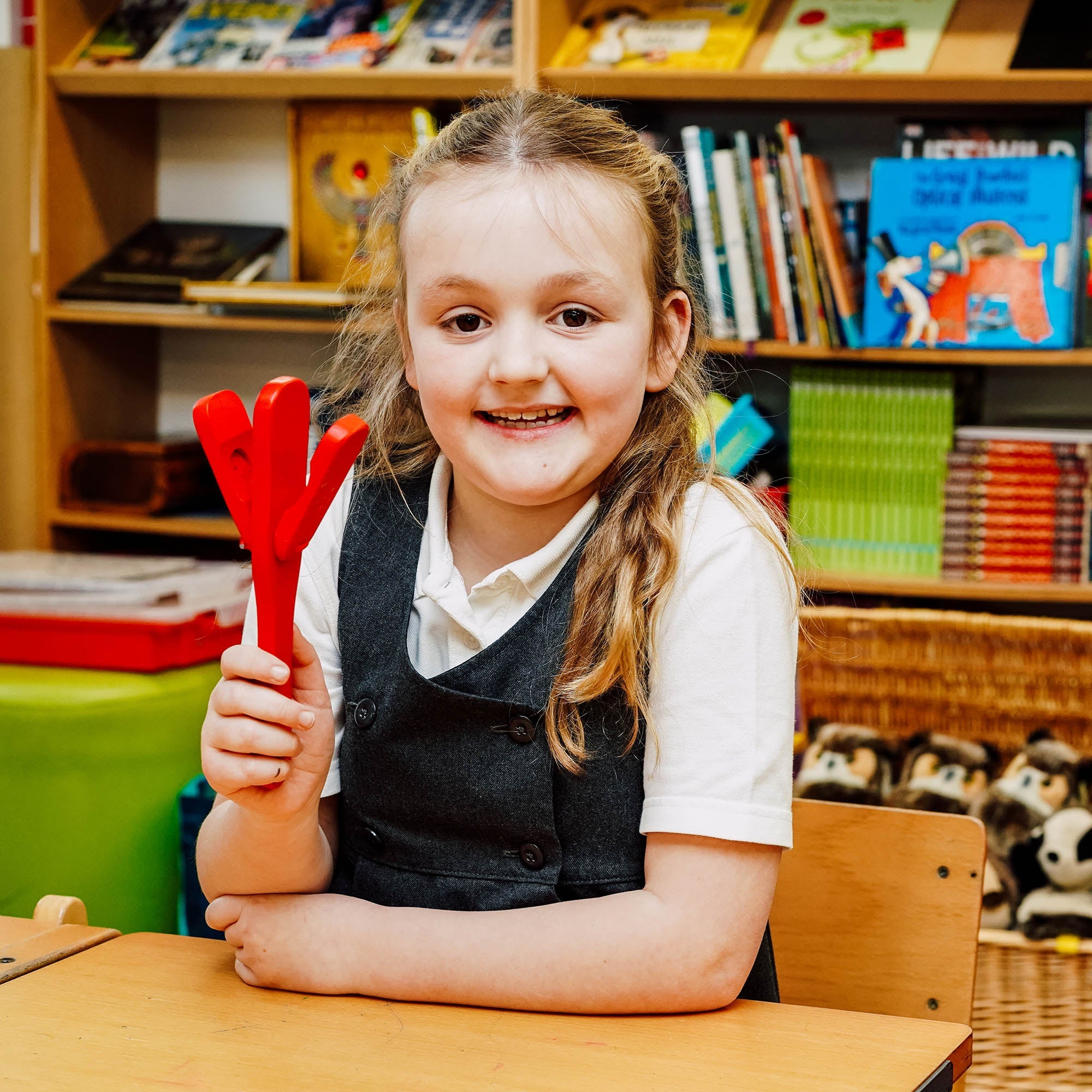 A-Star Red Castanet Clapper with Handle