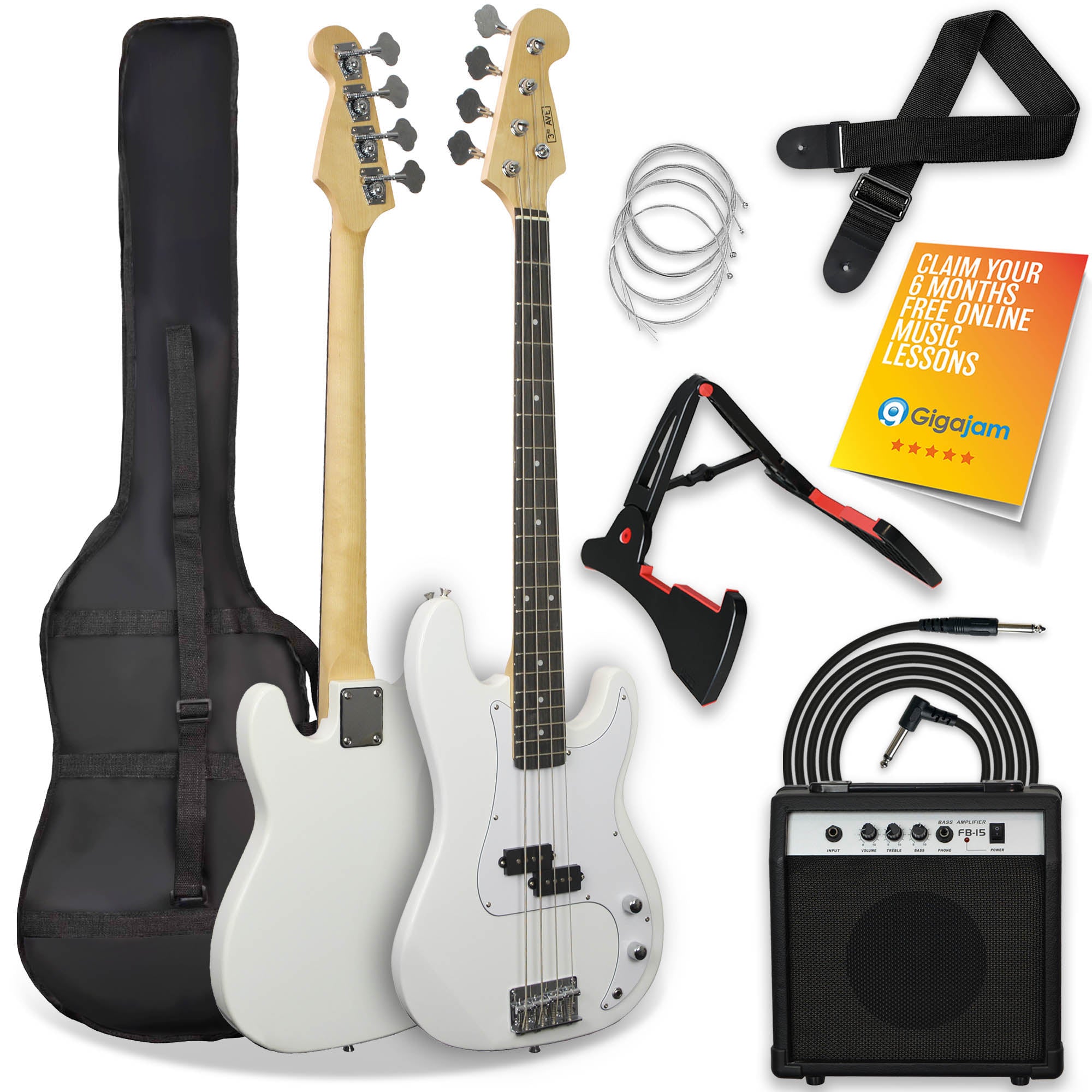 3rd Avenue Electric Bass Guitar Pack
