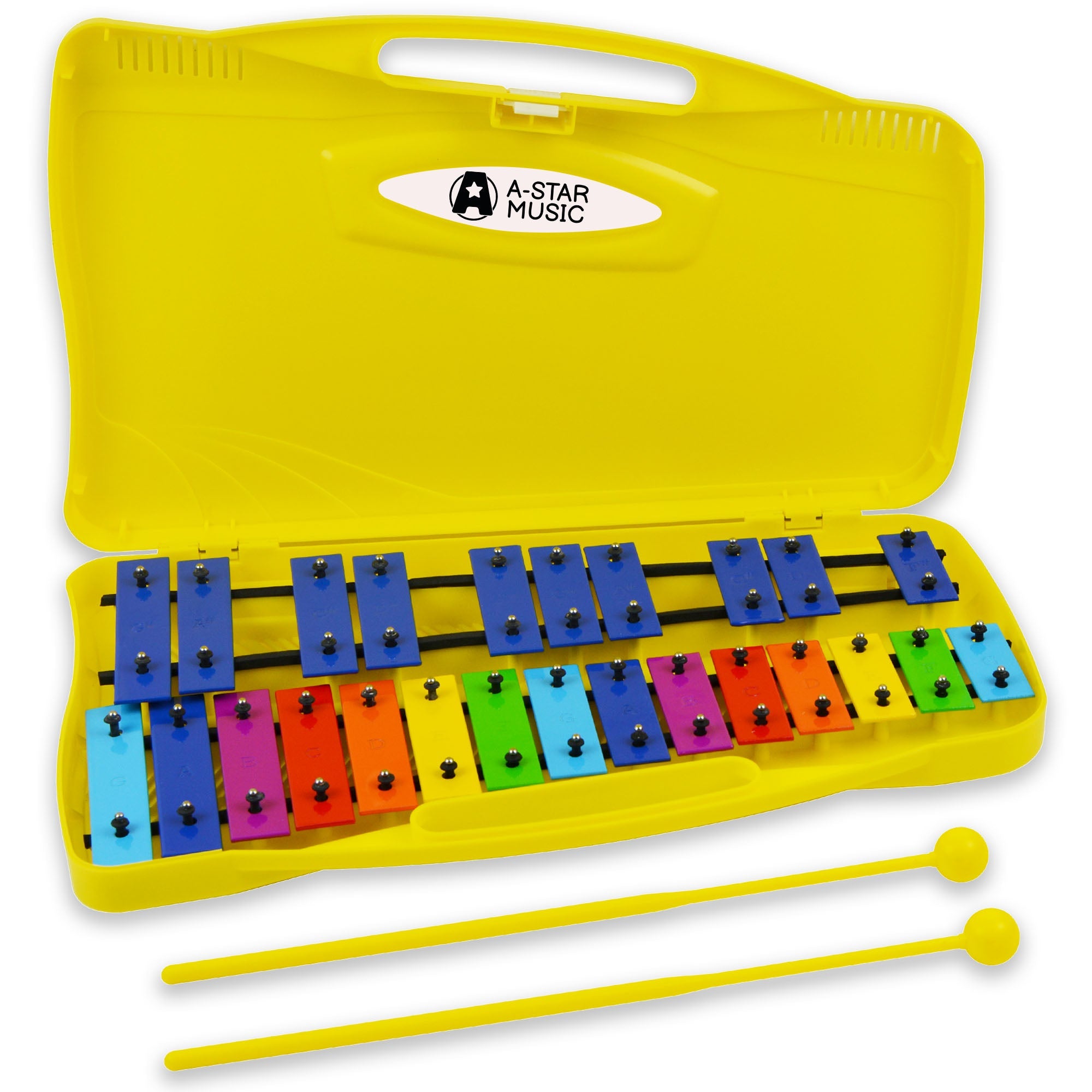 A-Star 25 Note Chromatic Glockenspiel Tuned Percussion#Color_Yellow