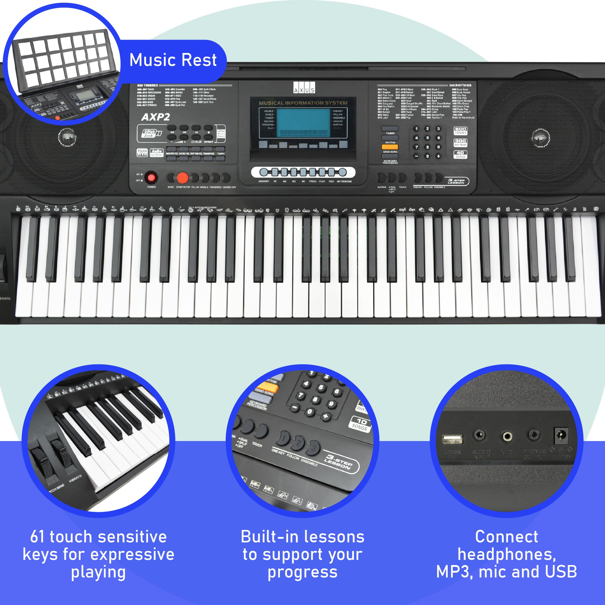 Axus AXP2 Electronic Keyboard Pack