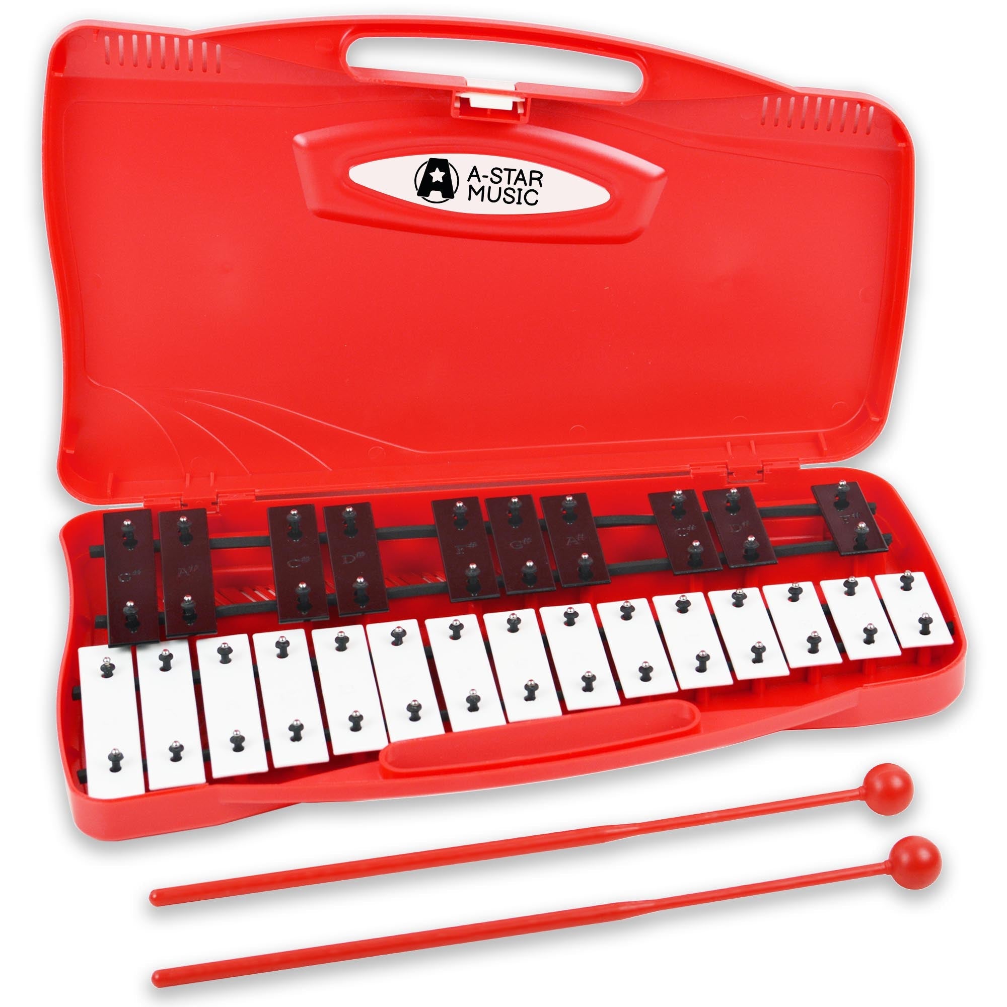 A-Star 25 Note Chromatic Glockenspiel Tuned Percussion#Color_Red