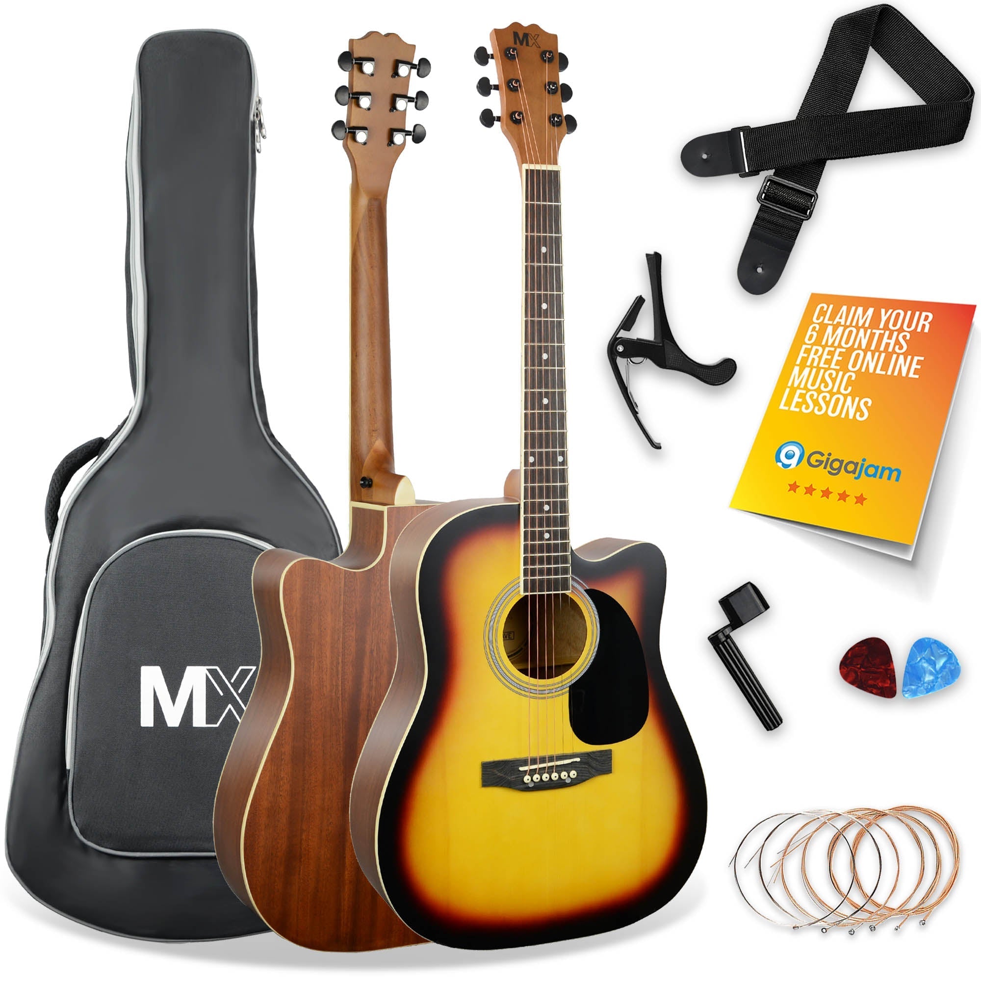 MX by 3rd Avenue Cutaway Acoustic Guitar Pack