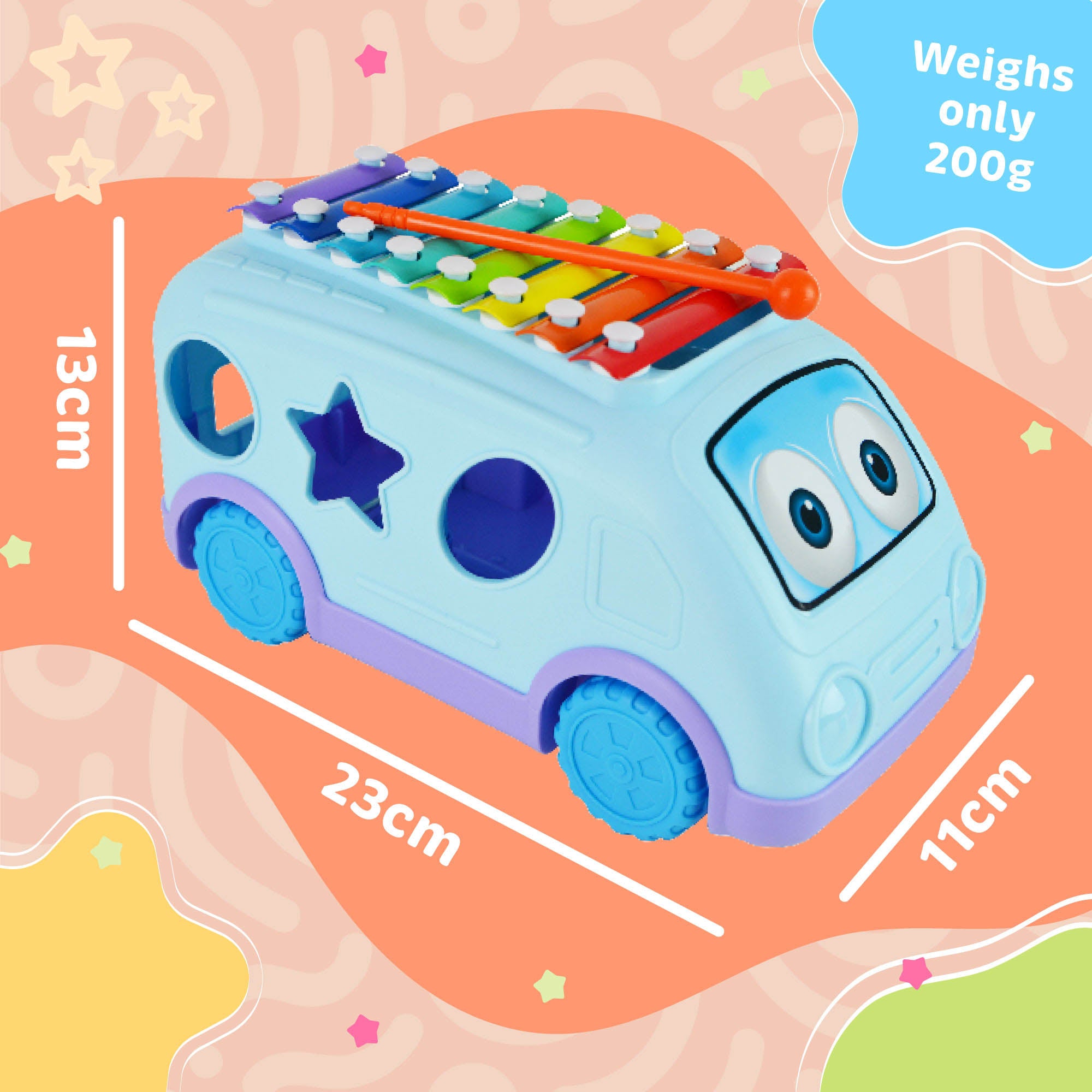 Little Star School Bus Xylophone with Shapes