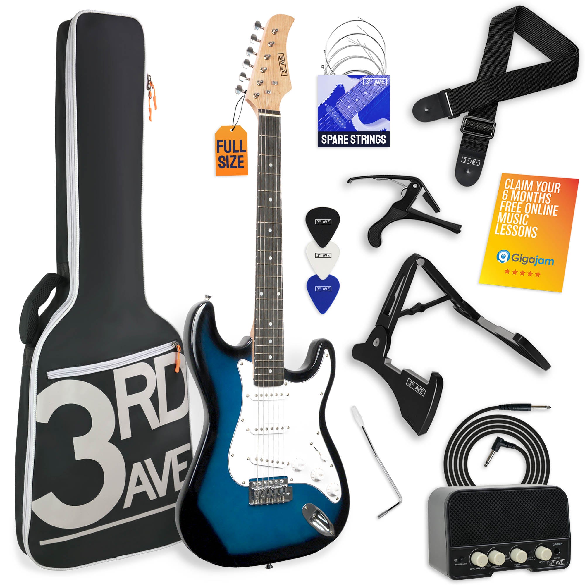 3rd Avenue Full Size Electric Guitar Pack with Amp