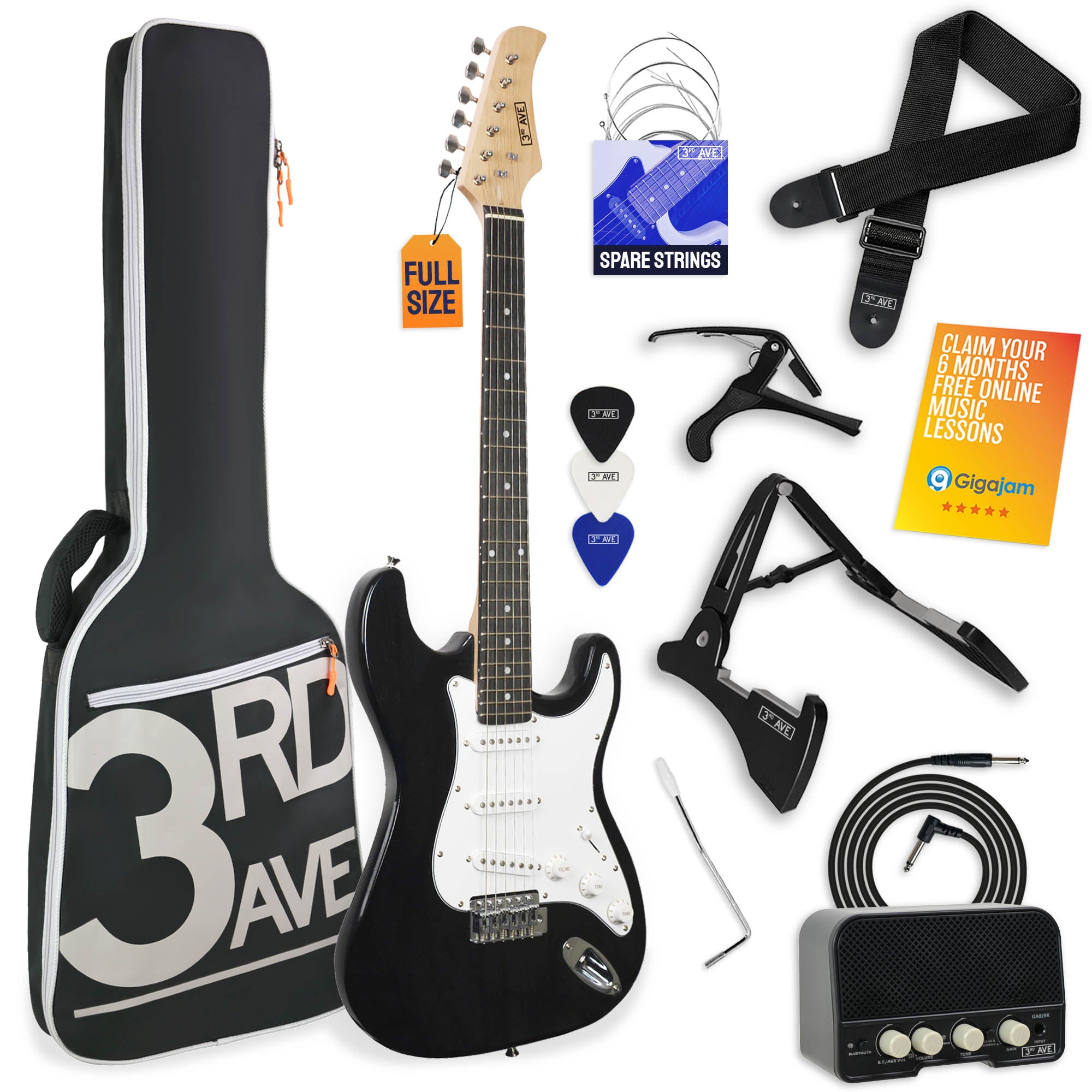 3rd Avenue Full Size Electric Guitar Pack with Amp