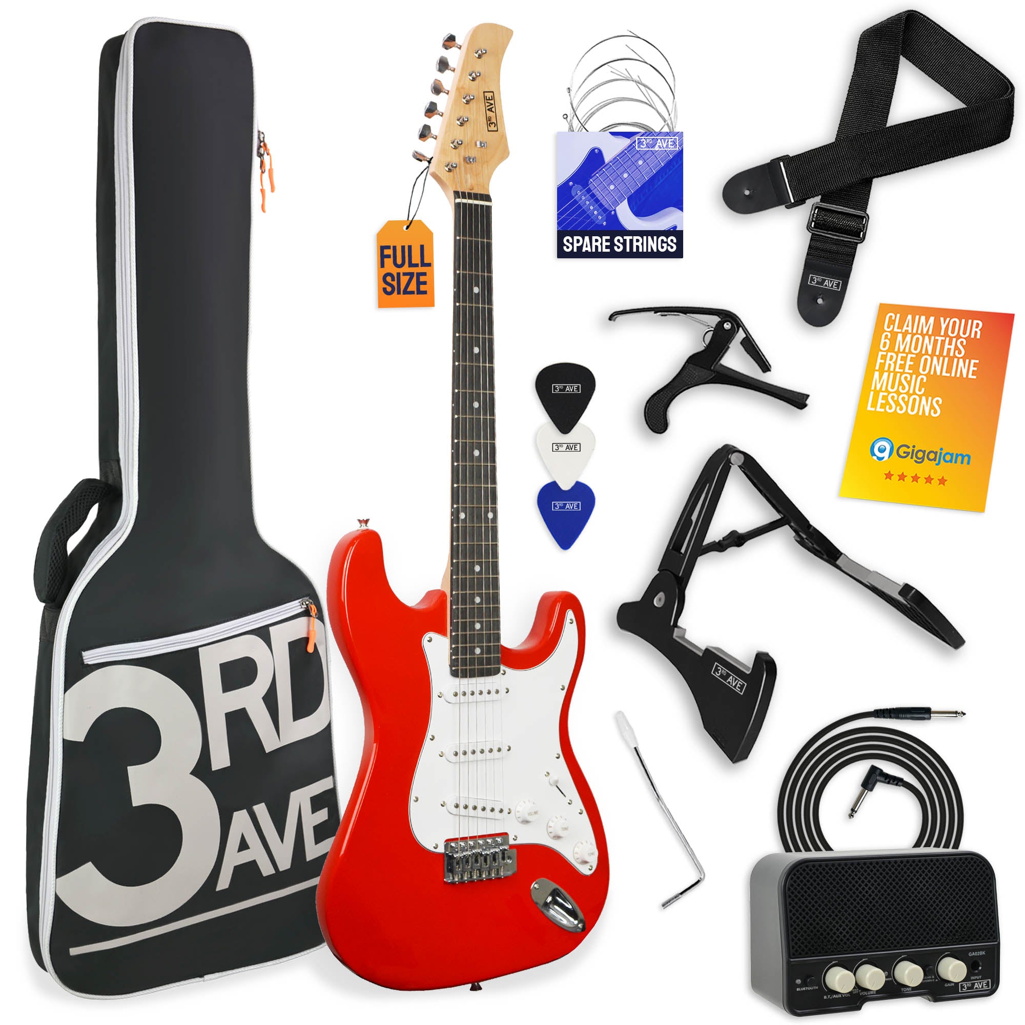 3rd Avenue Full Size Electric Guitar Pack with Amp