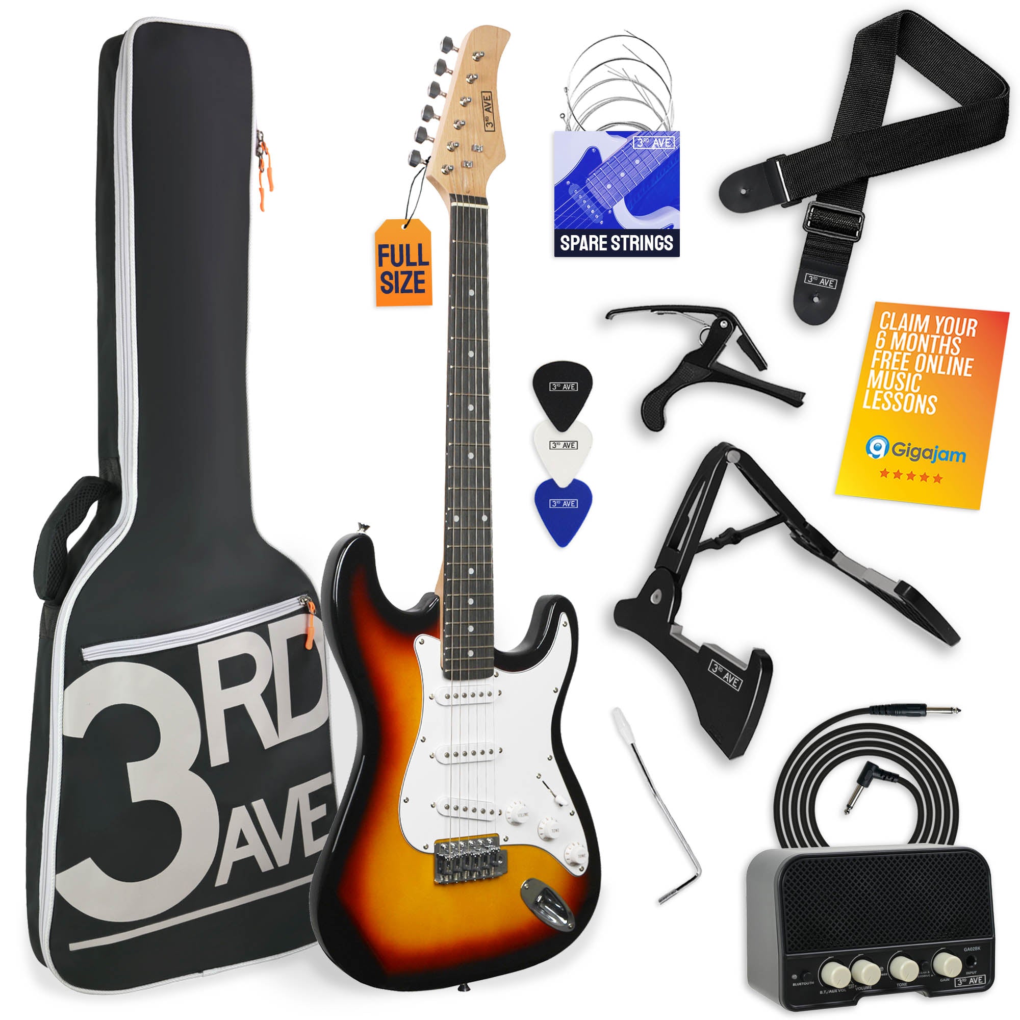 3rd Avenue Full Size Electric Guitar Pack with Amp